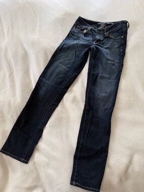 American Eagle Outfitters Dark Blue Stretch Skinny Jeans
